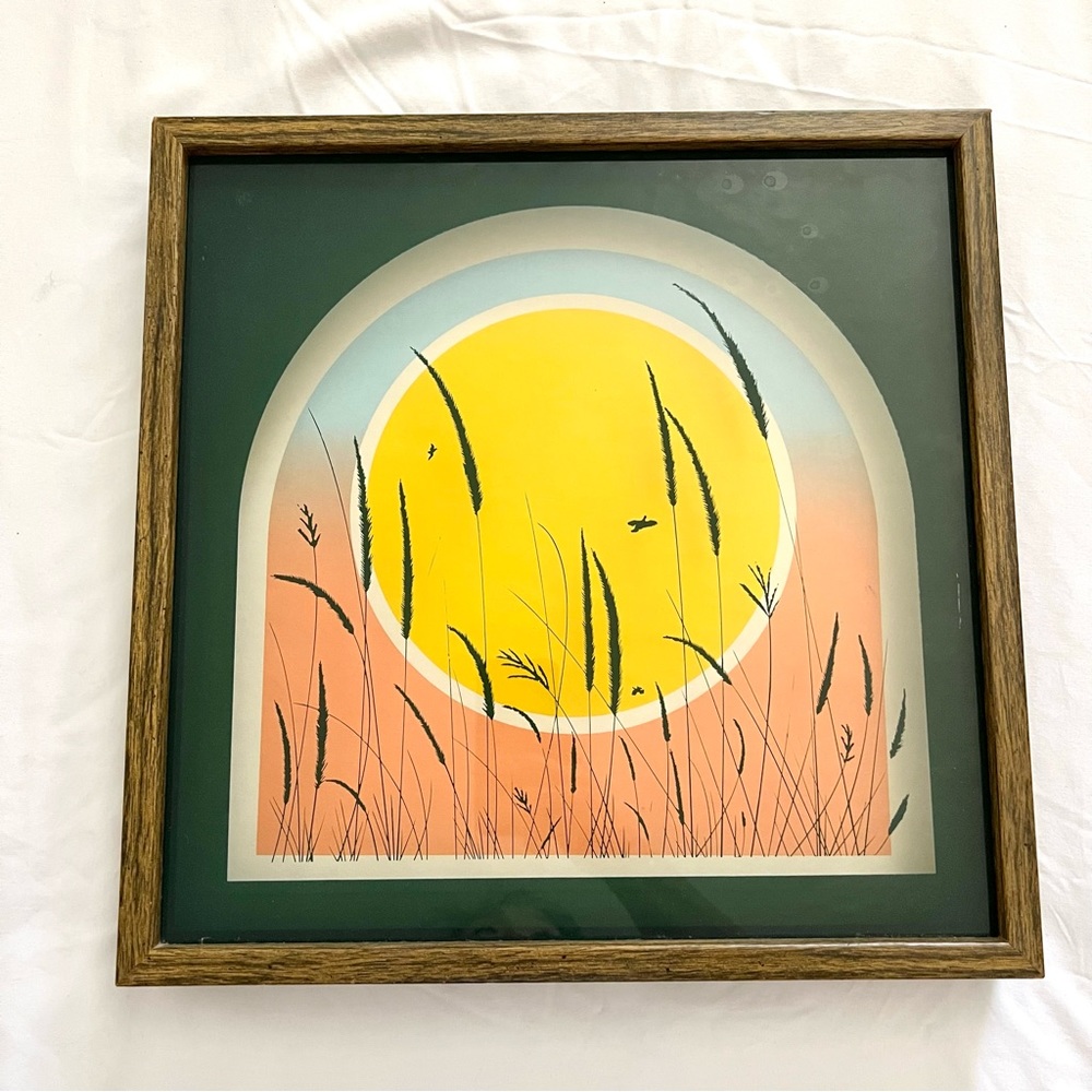 Vintage Mid-Century Modern - Shadow Box “Wheat” Art
